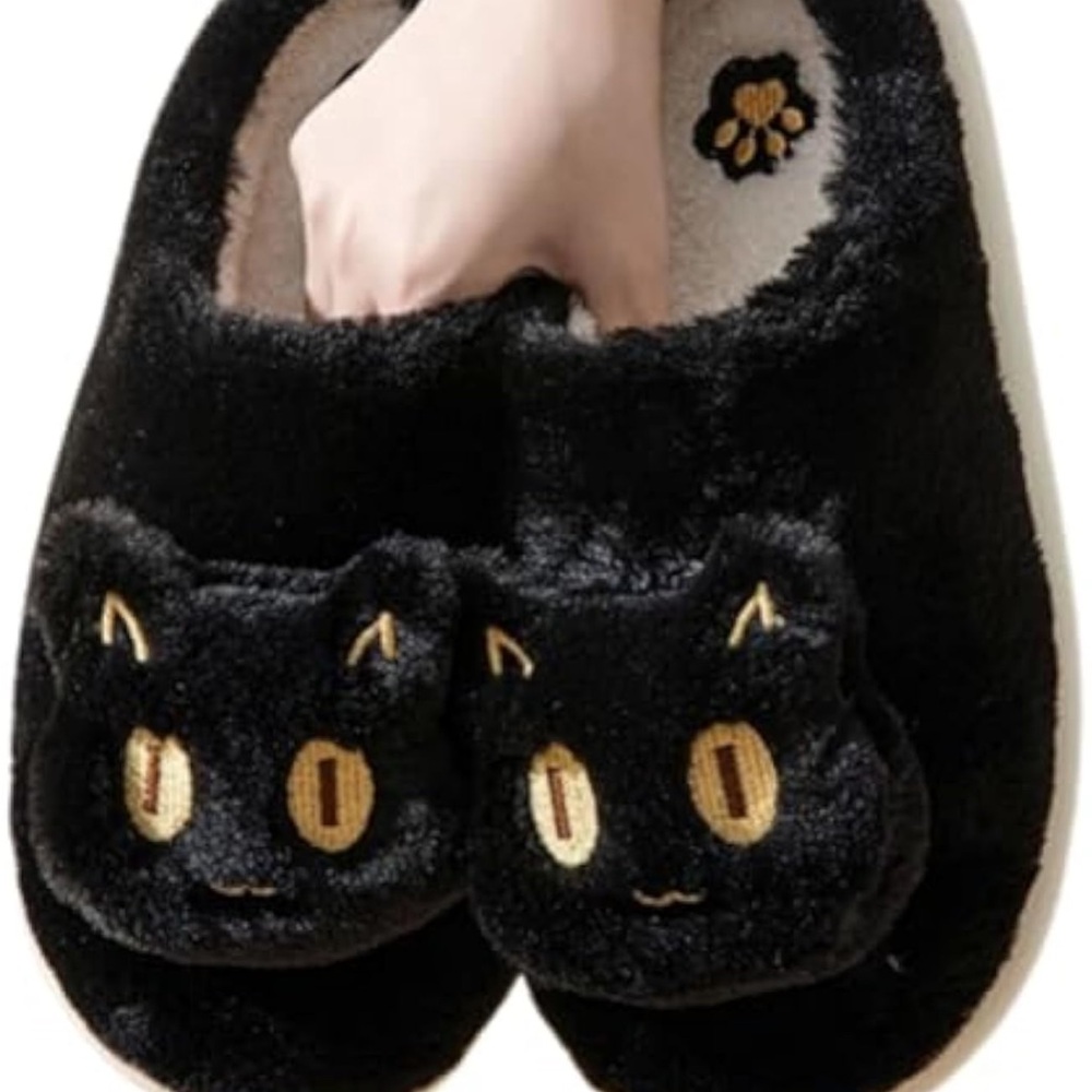 Black Cat Slippers